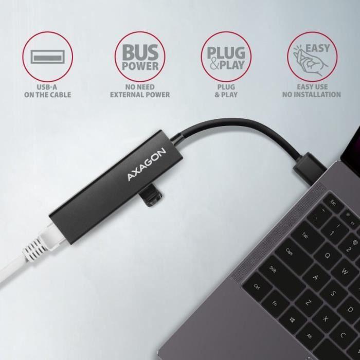 Hub Multiport USB 3.0 - AXAGON HMA-GL3A - 3 x USB-A - Gbit-LAN - microSD