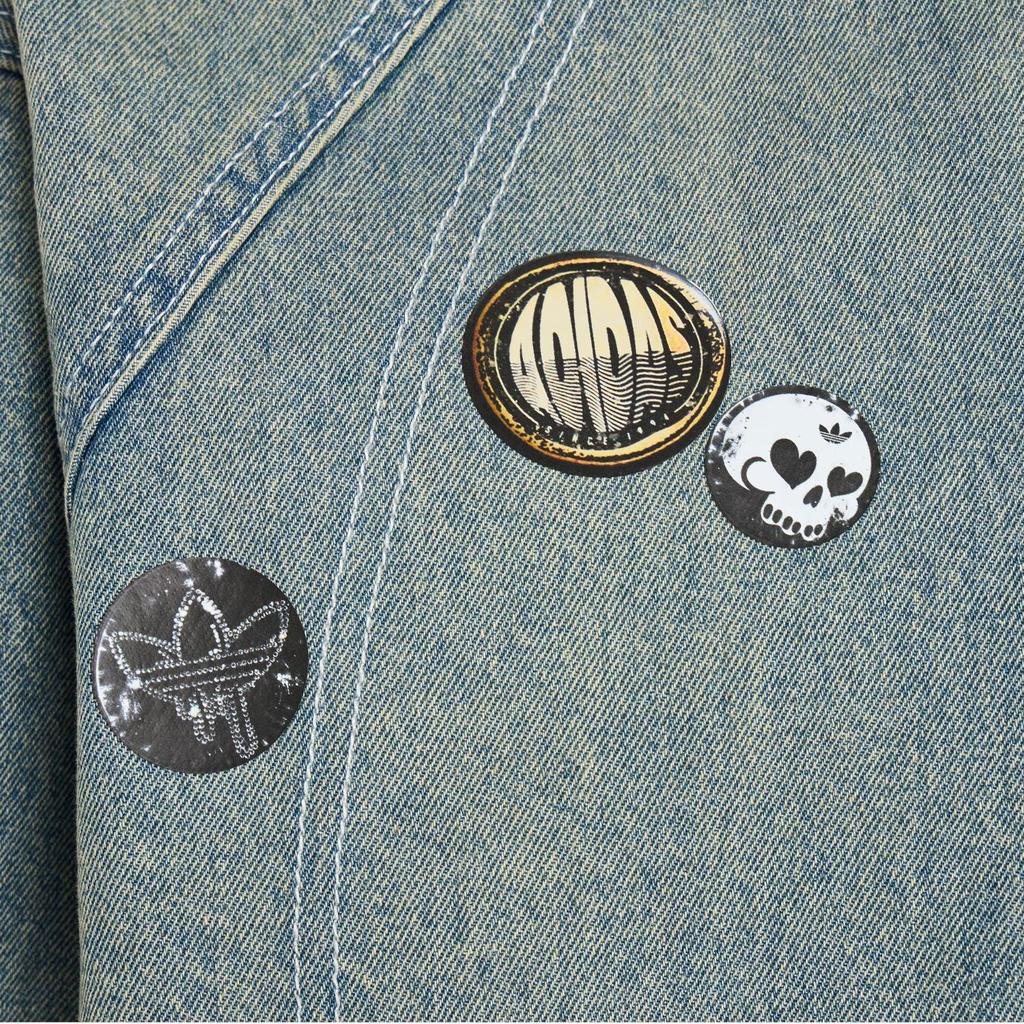 Adidas Originals Denim Jacket Valentines Day Edition Striped Collar Sports Casual Long Sleeve Denim Jacket Men Jackets KT6363