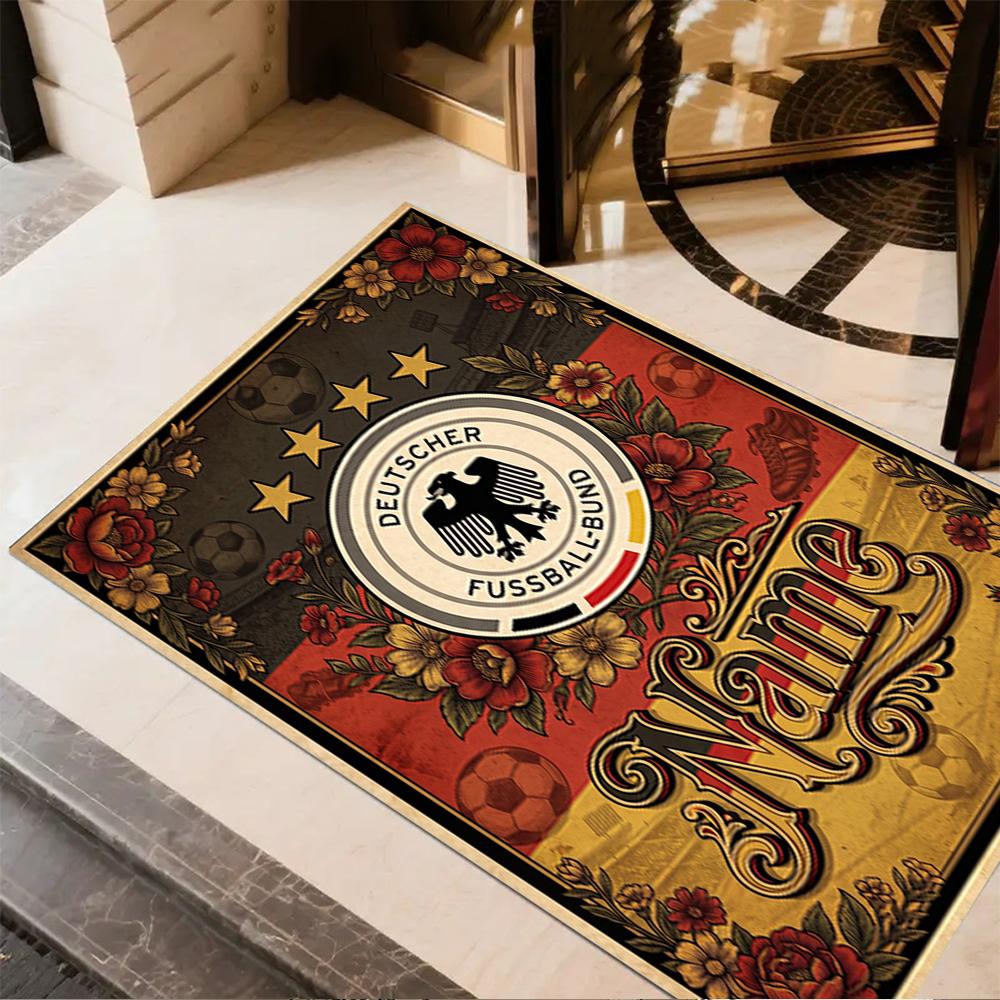 German Football Crest Artwork Floor Mat Perfect for Outdoor Dining Room Hallway Living Rooms Antislip Carpet Anime Office Decor