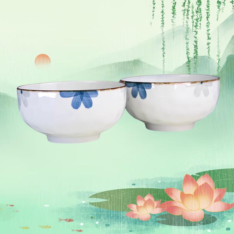 Jieyachai T752 Underglaze Ceramic 7.5-inch Soup Bowl