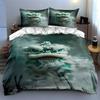 Green lion face Bedding Duvet cover sets Duvet covers Pillowcases gifts (1 * Duvet Cover 2 * Pillowcases, without duvet insert)