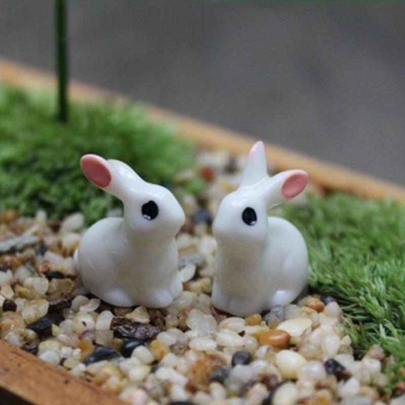 Mini Resin Rabbit Shape Crafts 15pcs Room Decoration Ornaments Micro Landscape Small Animal Cute Gift Crafts 2025