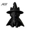 Magic Wizard Black Cat Figurine Gothic Witch Hat Figurine, 3D Printed Cloak Kitten Themed Party Photo Props Statue, Spooky Cute Halloween Desktop
