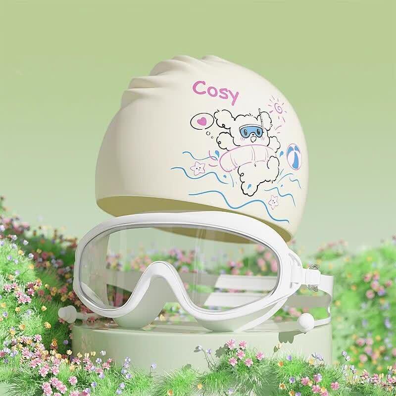 HANDUNYOU Silicone Swim Cap & Goggles Set