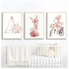 Toile imprimée, images murales pour enfants, décor de chambre à coucher, affiches de bébé, nom de fille personnalisé, peinture personnalisée, affiche d'animal, pépinière
