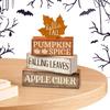 Wooden Maple Decoration Fall Tiered Tray Decor Rustic Maple Block Sign Autumn Harvest Party Favors For Halloween Thanksgiving