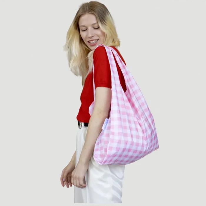 [KINDBAG] Pink Gingham Check Reusable Medium Kind Bag