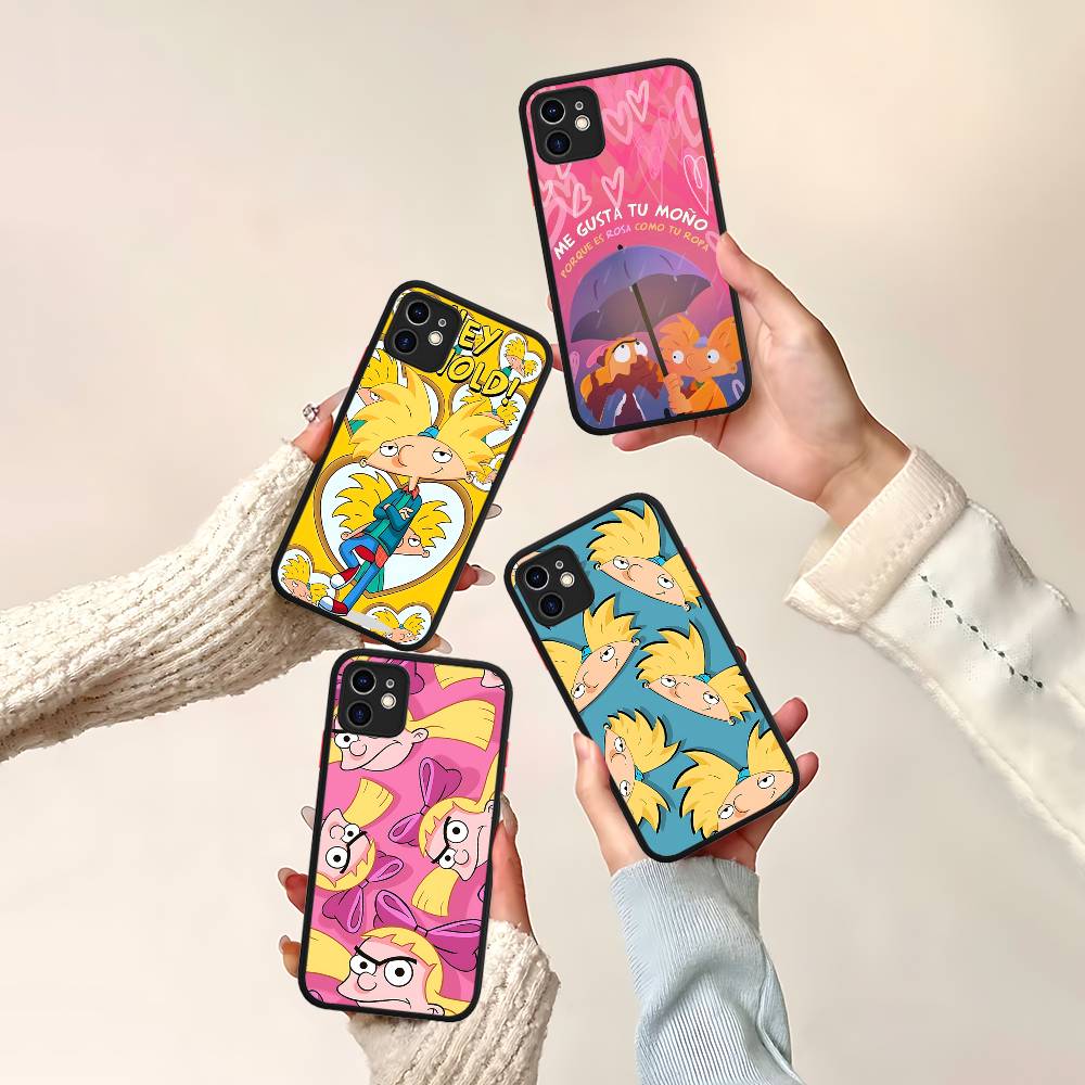 H-Hey A-Arnold Helga Bonito Matte Protective Case For IPhone 16 15 14 13 12 11 Pro Max X XS MAX Protection Case