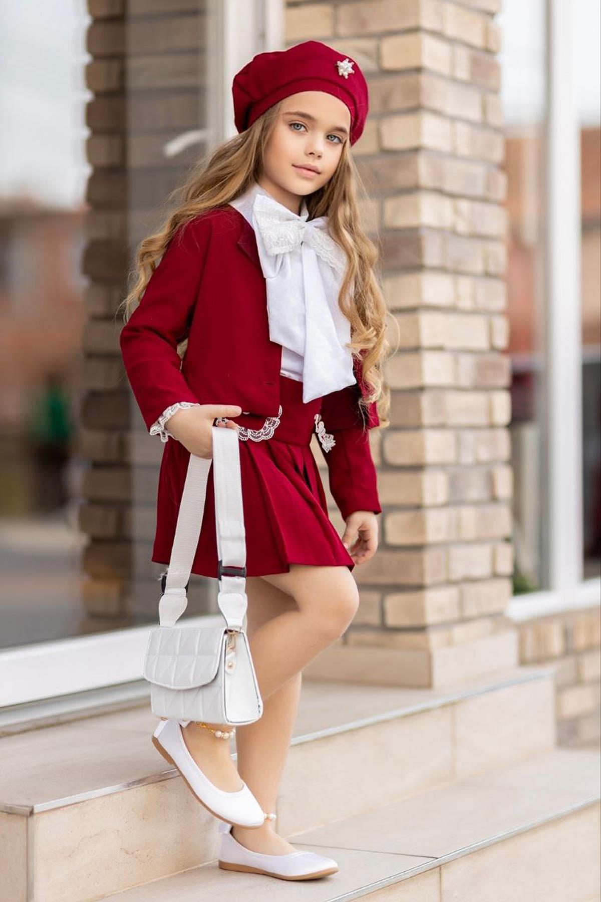 

Комплект из 6 красных юбок для девочек, гипюровая рубашка до щиколотки и шляпа