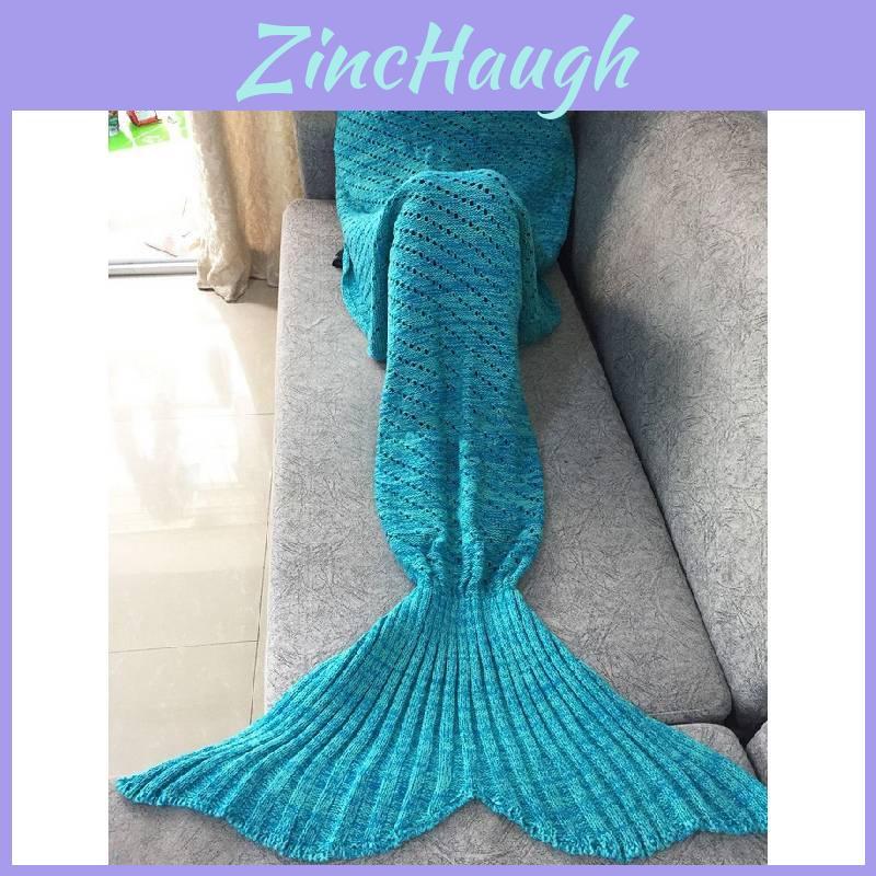 Kids Mermaid Tail Blanket With Pure Color Design And Acrylic Material For Cozy Comfort