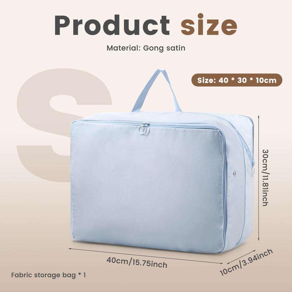 Compression Storage Bag with Zipper Quilt Clothes Closet Cabinet Organizer Space Saving Self Compression Clothes Bedding Storage