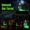 Halloween Skeleton Voice Activated Spooky Figure in Coffin Skeleton with Scary Sounds Green LED Halloween Decoration Party prank