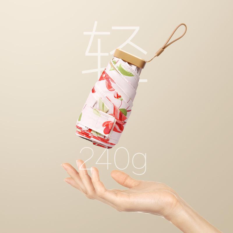 Women's Compact Sunscreen Mini Folding Umbrella - Travel-Size, Rain or Shine, Customizable Design