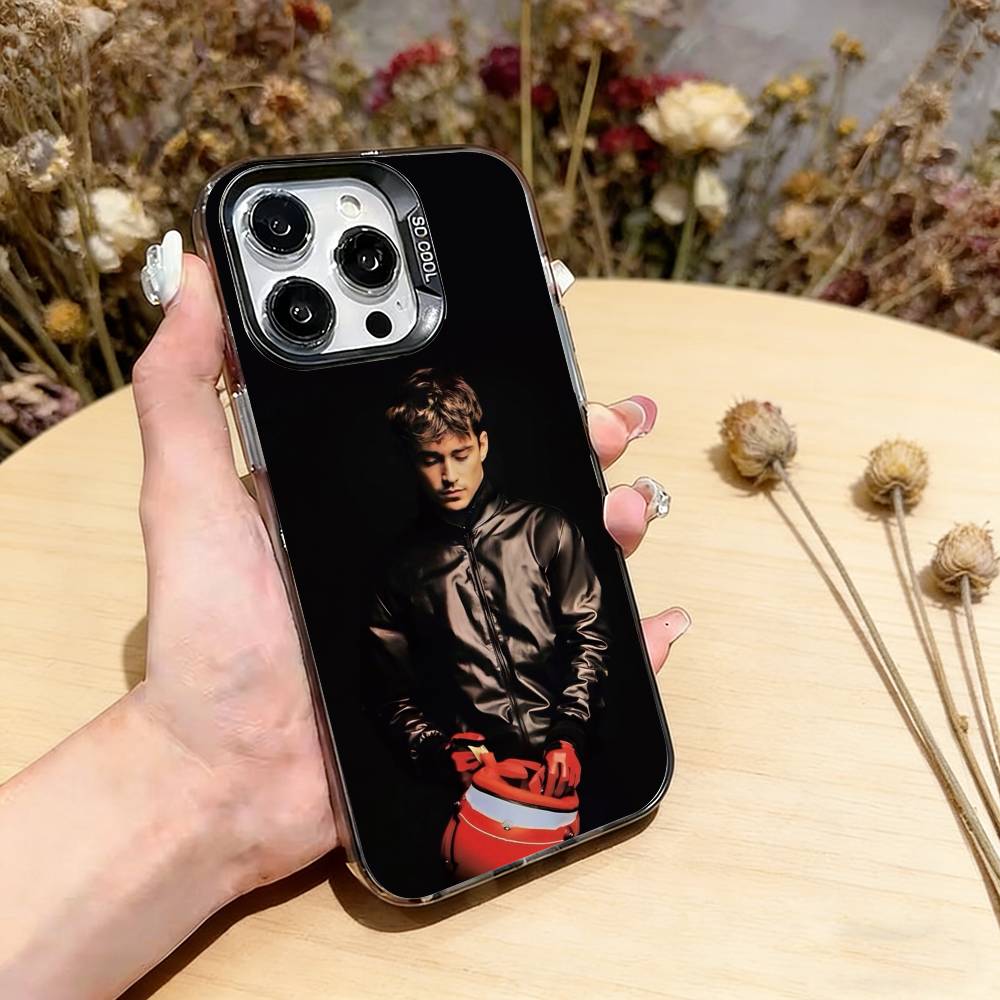 Sports Charles Leclerc Phone Case For iPhone 17,16,15,14,13,12,11 Plus,Pro Max,XS,Colored Silver Plated Inside Cover