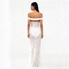 European and American style popular new dress tube top halter lace high split skirt shrink pleated hip wrap dress