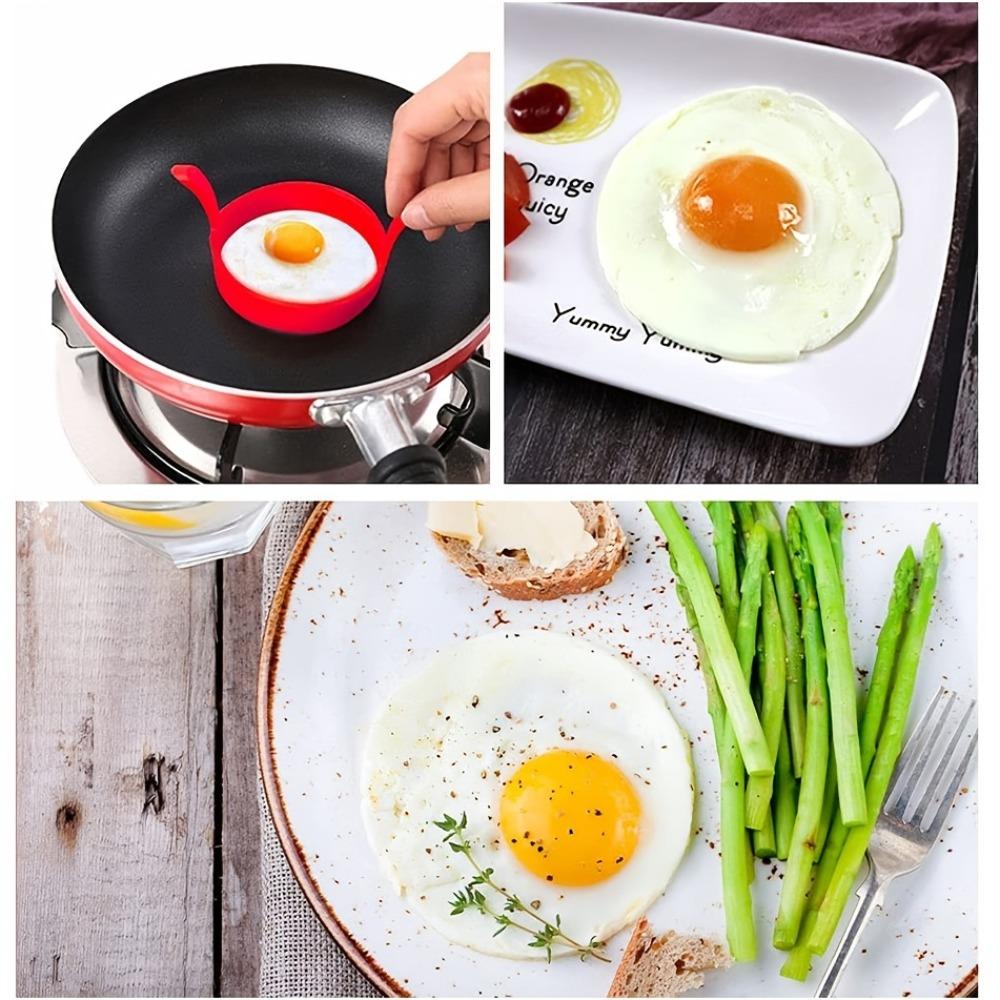 Silicone Egg Poach Rings 4pcs- Kitchen Cooking Tool for Fried, Oven Poaching, and Pancake Making