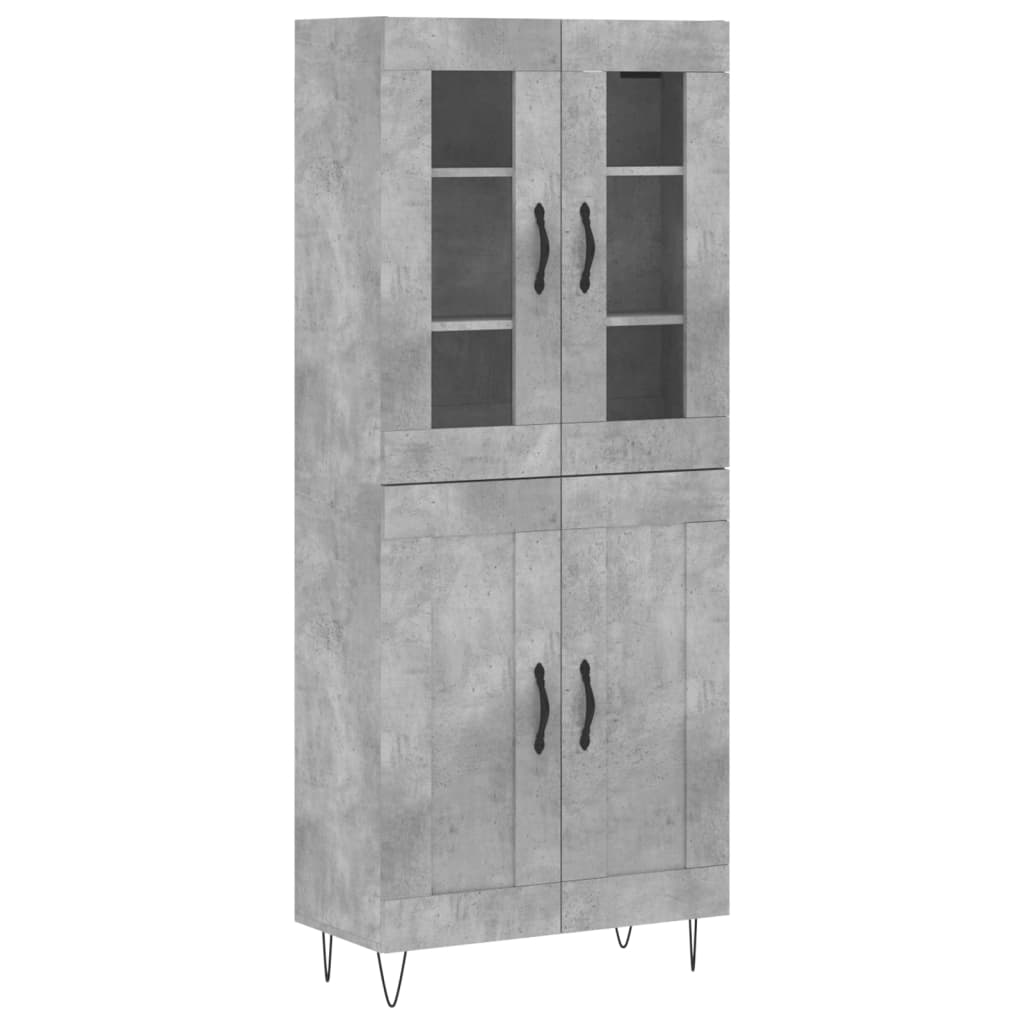 Highboard Concrete Grey 69.5 x 34 x 180 cm Particleboard