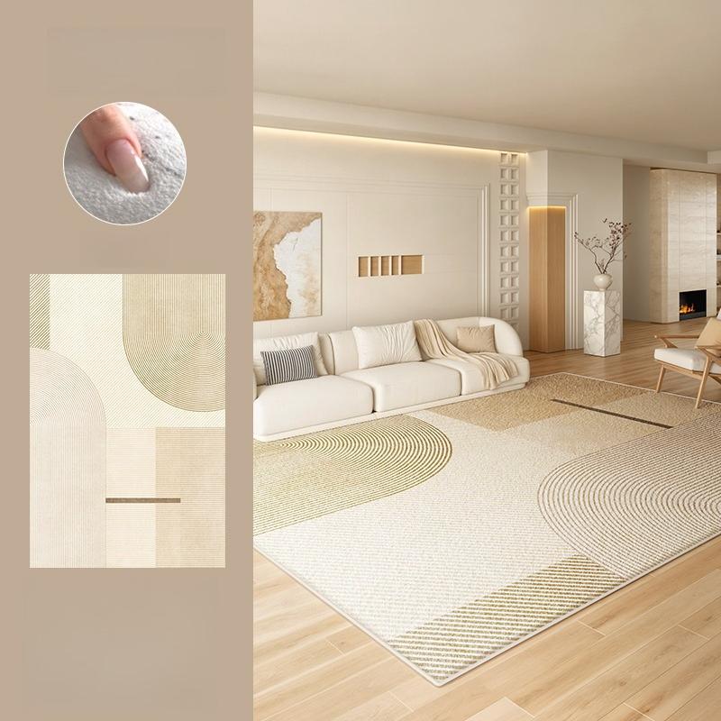 Large Area Rugs for Bedroom Cream Style Living Room Decoration Line Carpet Thick Plush Study Floor Mat Fluffy Soft Cloakroom Rug