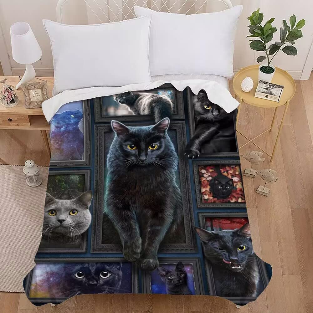 Cat Blanket Cute Cat Decor Animal Throw Blanket Cat Gifts for Cat Lovers Girls Boys Super Warm Soft Lightweight Flannel Blanket