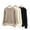 Fashion Jacquard Warm Sweater Men's Autumn and Winter Crew Neck Knitted Sweater Solid Color Sweater Bottom Shirt