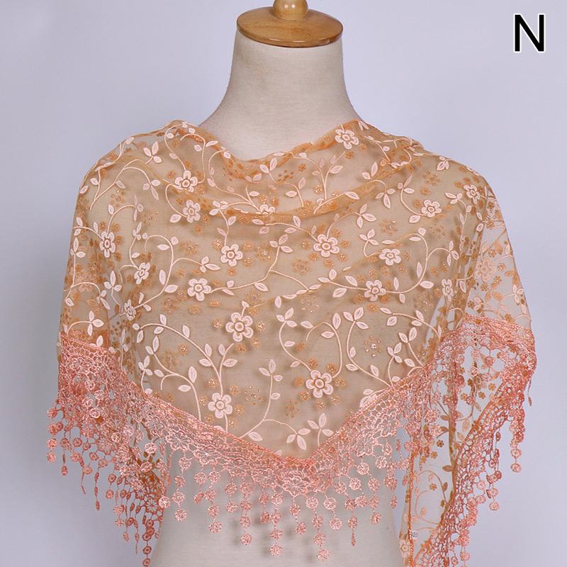 Women's Tassel Floral Lace Scarf Summer Clothing Accessories Fashion Scarves Shawl KTY