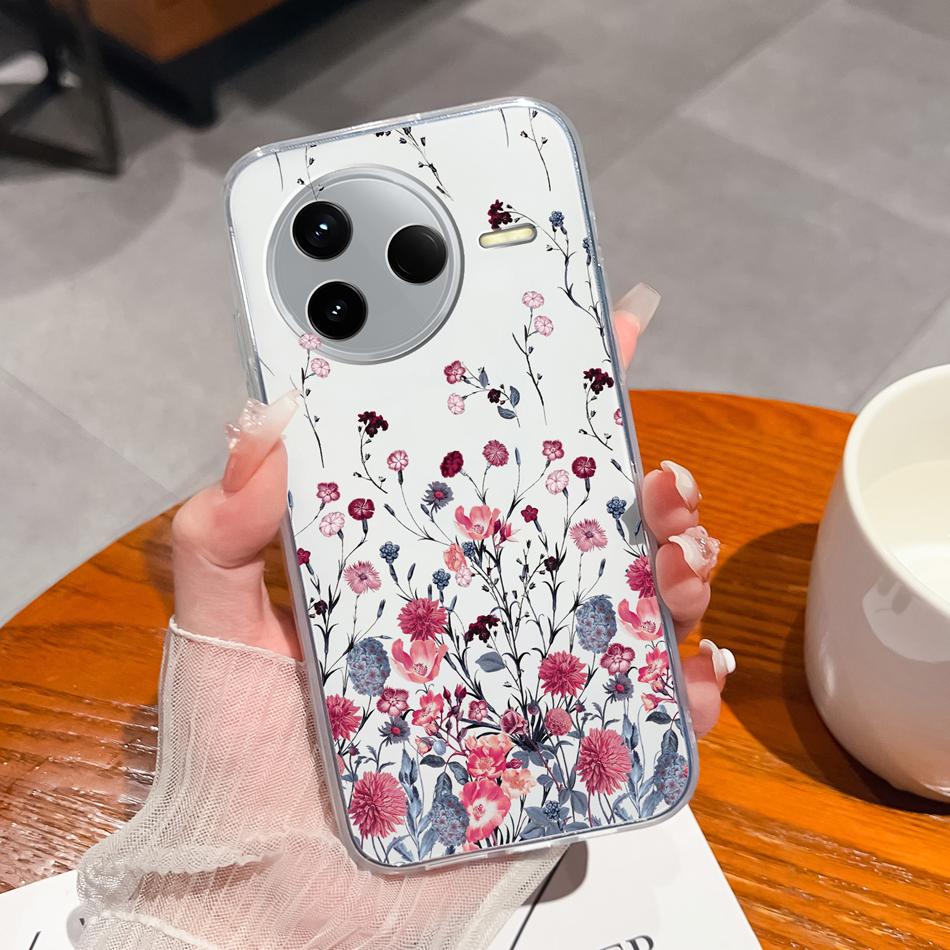 Case For POCO F7 Pro / F7 Ultra Summer Flower Transparent Funda For POCO F 7 Soft Untra Thin Phone Back Cover Shockproof Housing