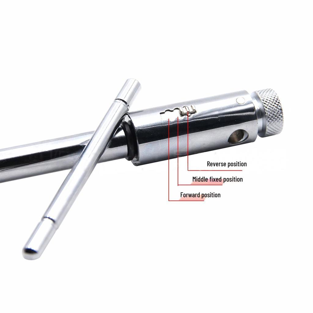 Ratchet Tap Wrench M3-M12: Forward/Reverse Threading with Extended M5-M12 Taps
