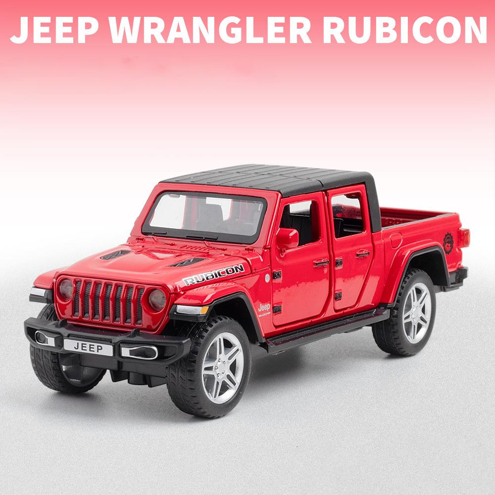 Schaal 1/32 Jeep Wrangler Gladiator pick-up truck, legering automodel gegoten metalen speelgoed terreinvoertuigen met geluid en licht collectie kindercadeau