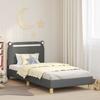 Kids Bed Frame with Headboard Dark Grey 90 x 190 cm Fabric