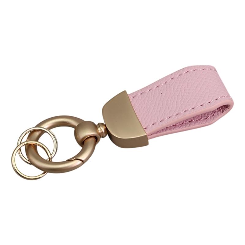Elegant Texture Keychain Fashionable Color PU Leather Texture Practical Key Holder Key and Bag Charm for Any Occasion