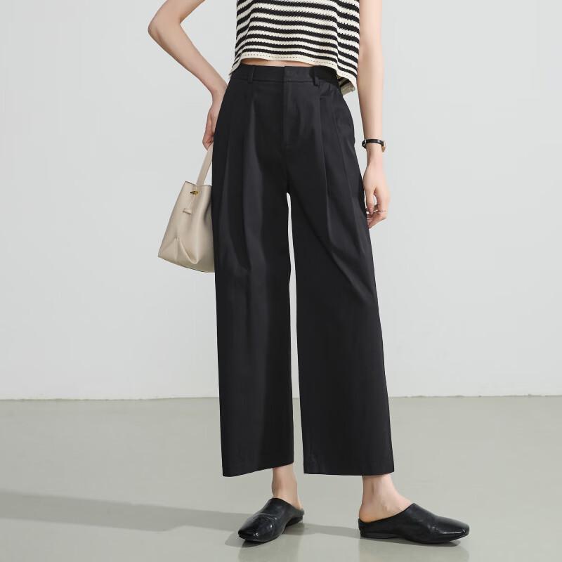 ESE-Y Women s 100% Cotton Cropped Wide-Leg Pants 27