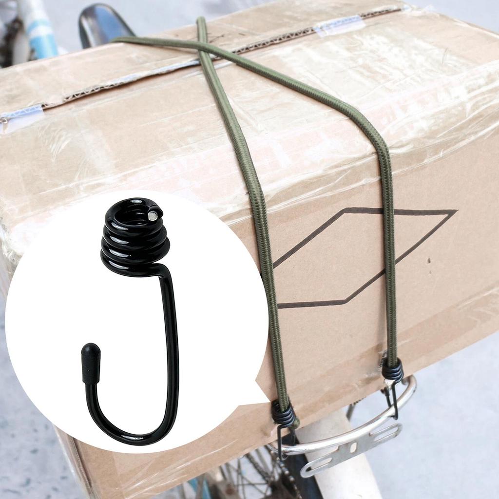 Metal Spiral Cord Hook S/M/L Optional Heavy Duty Strong Bearing Black Cargo Net Fixing Hooks Durable Fastener Clips Multipurpose