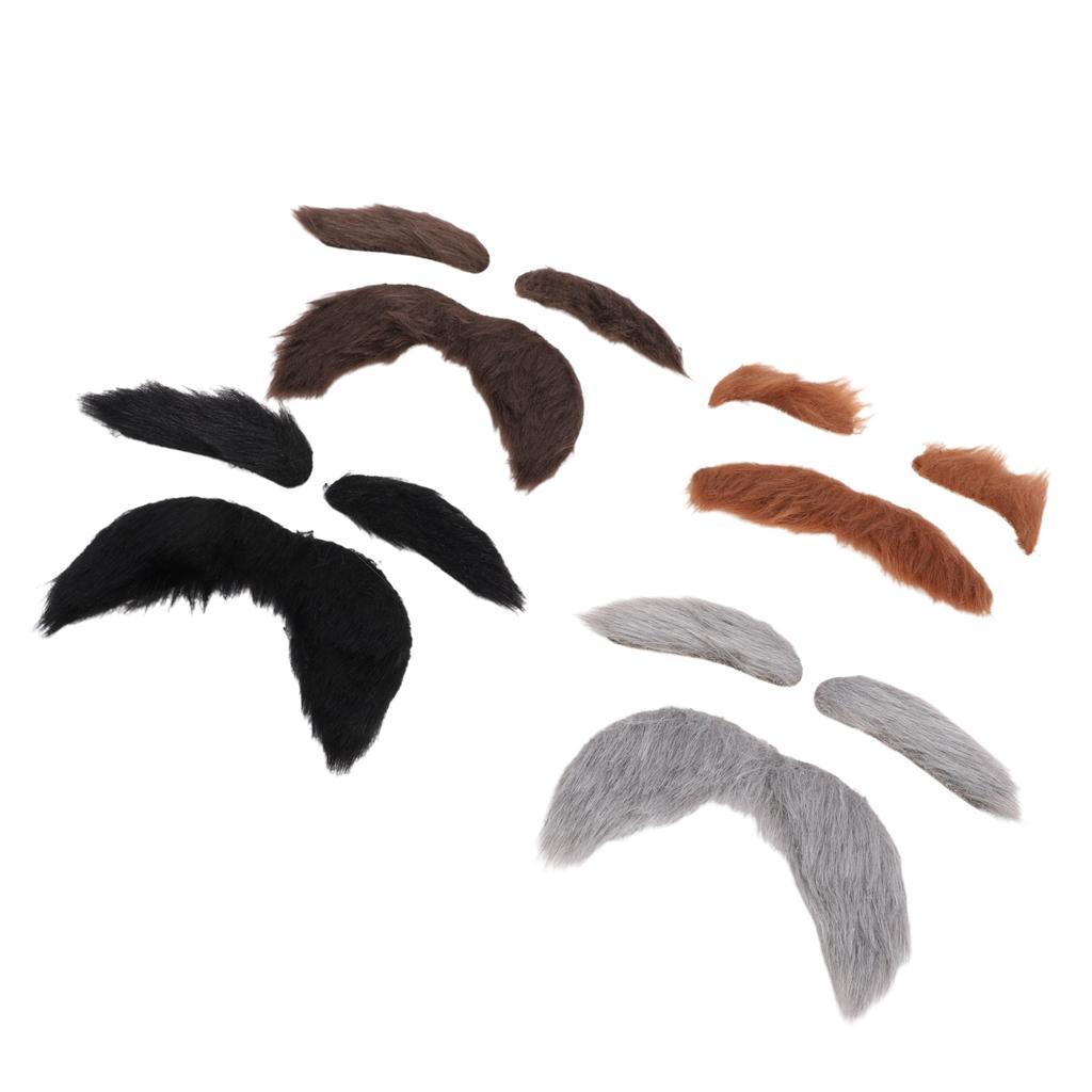 Fake Mustache And Eyebrows Self Adhesive Old Man Mustache and Eyebrows Cosplay Costume Accessories for Festival Party 4