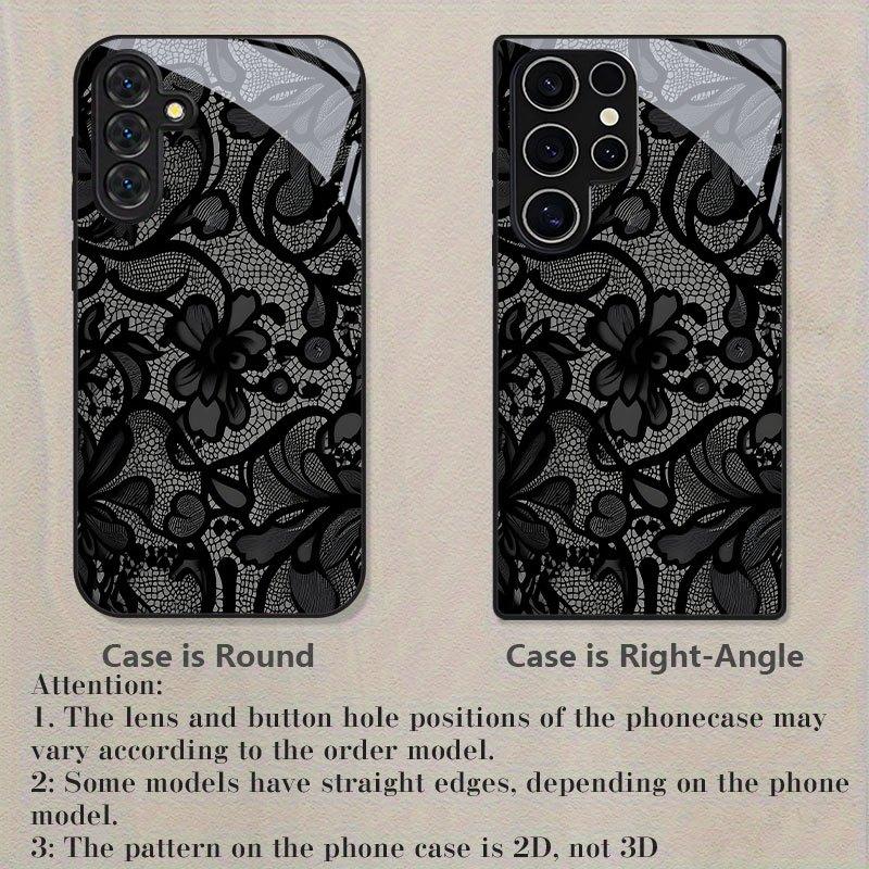 Black Floral Printed Phone Case Suitable for Samsung for Galaxy S26 S25 S24 S23 Ultra S22 Ultra S20 Ultra back cover