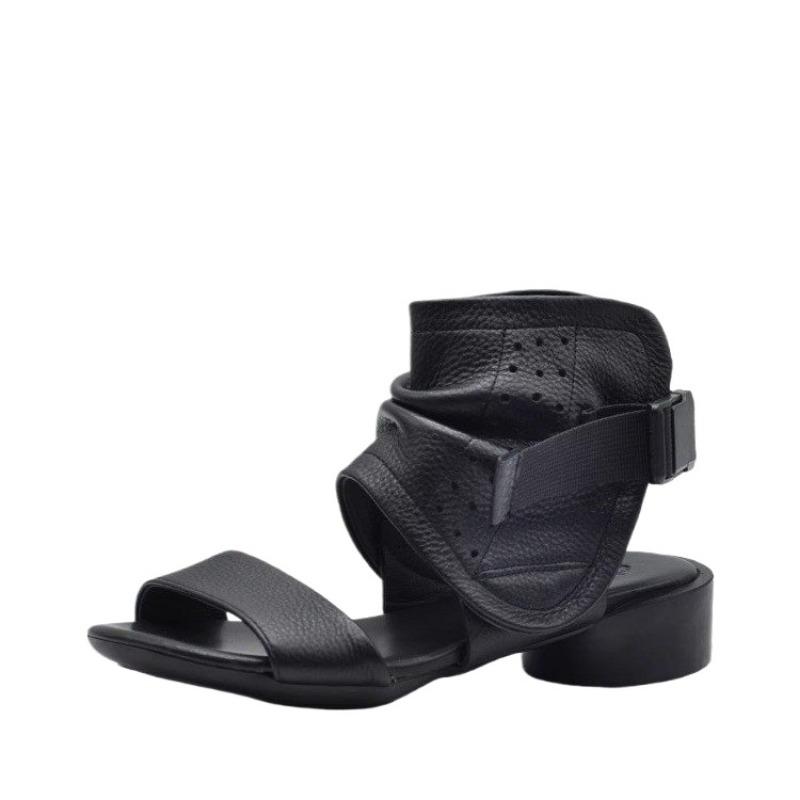 Fashion 2025 New Summer Open Toe Women's Sandals Round Toe Buckle Strap Med Heel Ankle Boots Women for Fashion Daily Casual Sandals
