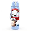 1PC Polar Bear Winter Mug 750ml Color Plastic Sports Water Bottle Leakproof Flip Straw Lid Suitable for Sports Office Home Use