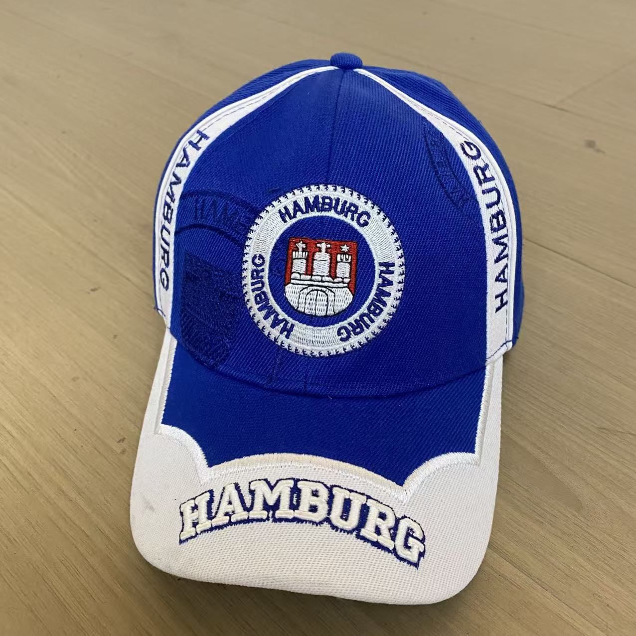 Hamburg Embroidered Baseball Cap Personalized Color Matching Casual Sun Hat синий