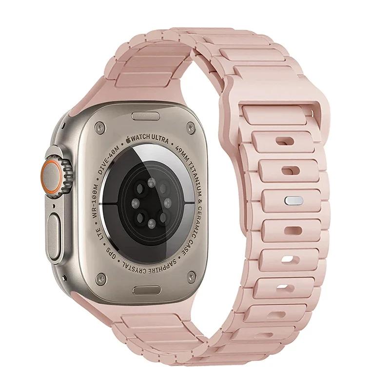 Silicone Strap for Apple Watch Band Ultra 49mm 46mm 45mm 44mm 42mm 41mm 40mm Wristband iwatch Series 10 9 8 7 6 SE 5 4 Bracelet