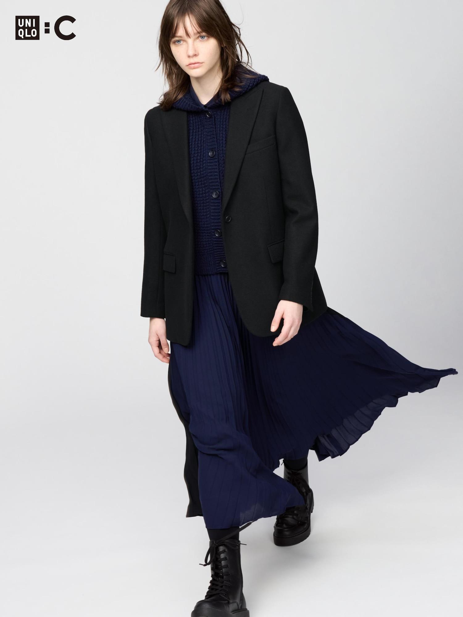 

Uniqlo Твидовый приталенный жакет 09 BLACK/XS