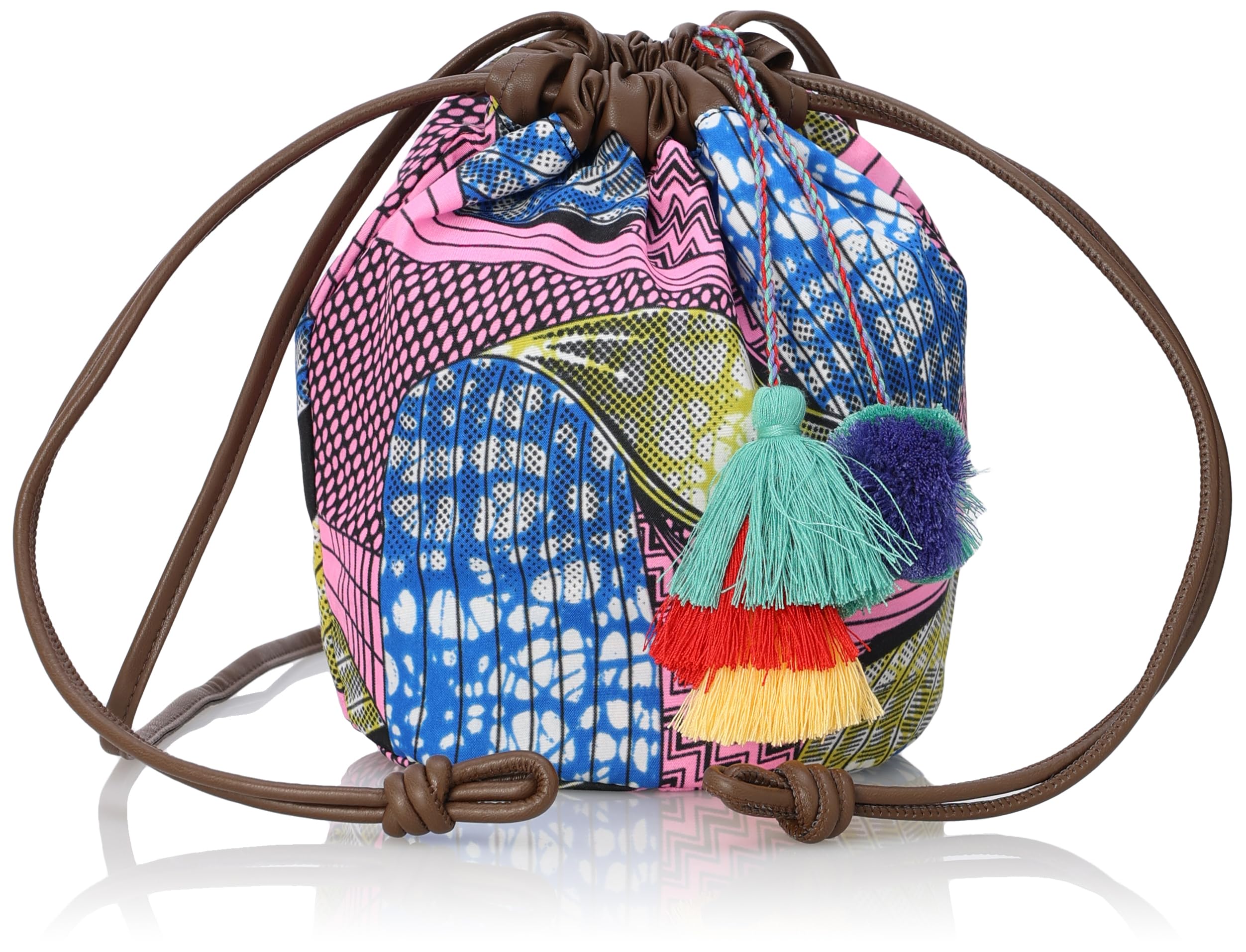 

Shoulder African Pattern Tassel Drawstring Shoulder Bag for Pink [Kuko] Bag, Women, 2313111203, (320)