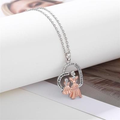 Mother-daughter Love Necklace, Women's Style Fashion Pendant, Collarbone Chain, Two-color Zircon Item Jewelry.