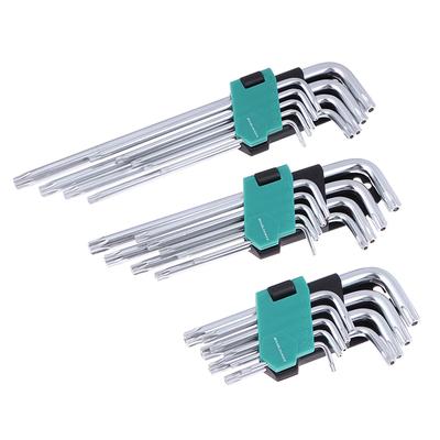 9Pcs/Set Torx Star Wrench Kits Extended Allen Keys Hexagon Spanner Key Set Plum Blossom Dual End L Type Star Screwdriver