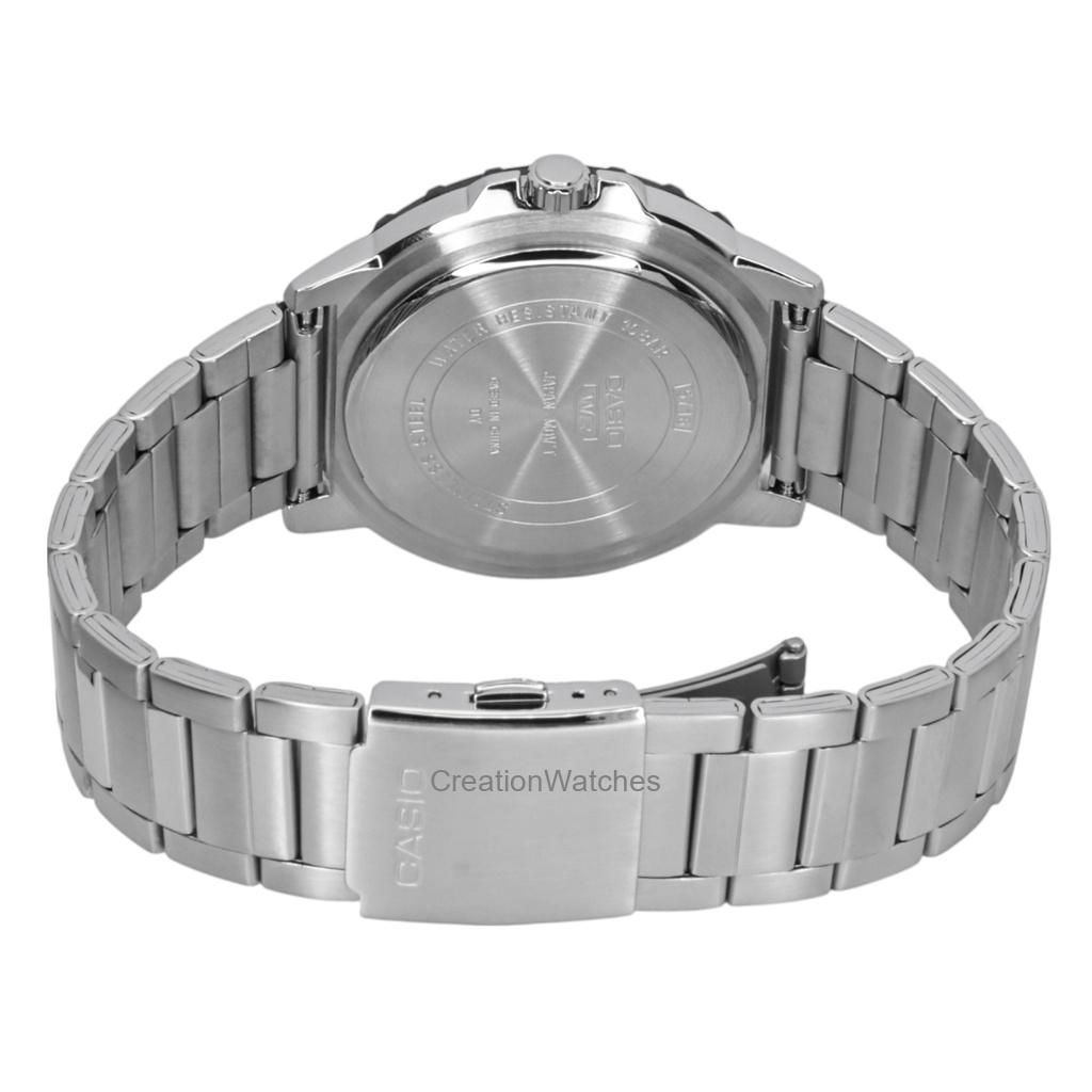 Casio Montre Homme Standard Analogique Acier Inoxydable Cadran Argent Quartz MTD-125D-7AV 100M