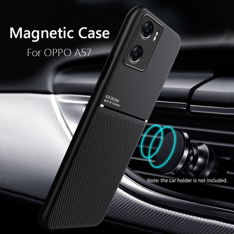For OPPO A57S Case Car Magnetic Leather Cover Soft Frame Funda On For OPPO A57 OPPOA57S OPPOA57 4G Phone Cases Capa