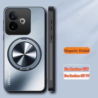 Étui Support Anneau Magnétique 7t pour Realme GT 7T GT7 Antichoc Bumper Mat Protection Caméra Coque Dure pour Realme GT 7Pro Neo 7 Turbo GT6 T