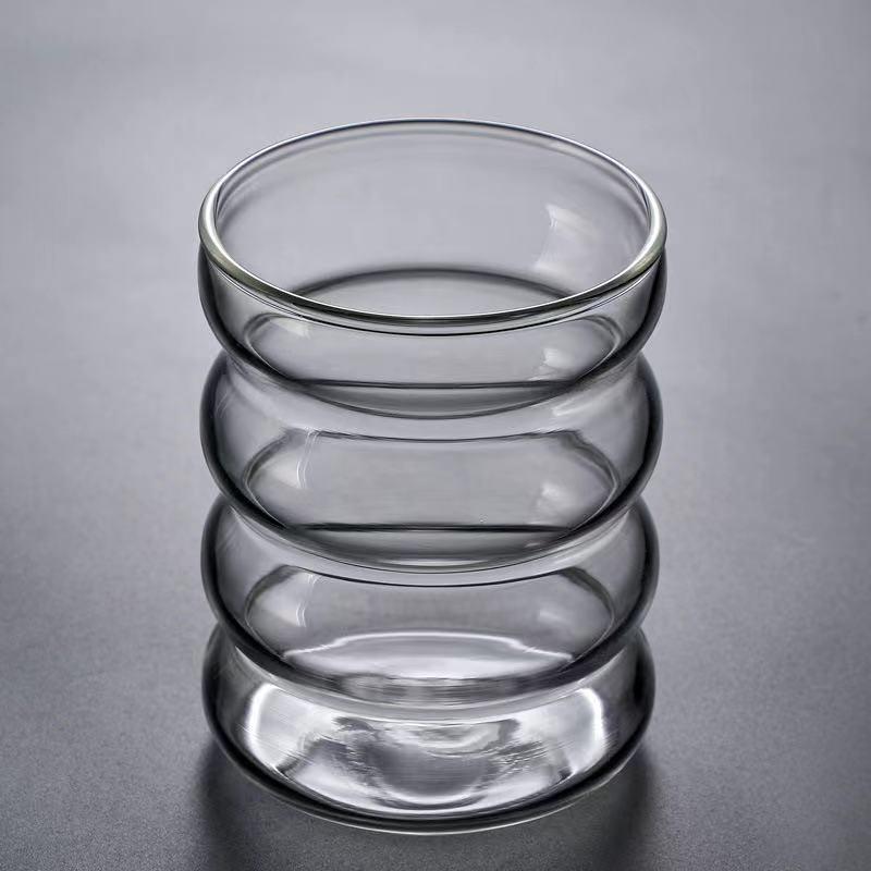 Colored Double-Walled Spiral Glass Cup: Ideal for Milk, Coffee, Mousse, Juice At Home or Office.