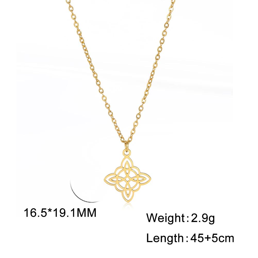 Skyrim Witch Knot Double Sided Knot Pendant Stainless Steel Geometric Necklace Women's Fashion Retro Talisman Jewelry 2026 New