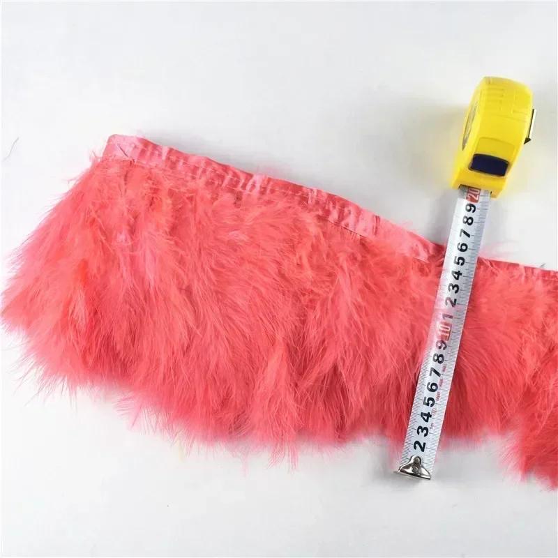2Yards/lot Natural Fluffy Marabou Feather Trims Fringe 6-8inch Turkey Feathers for Crafts Ribbon Boa Clothing Wedding Decoration