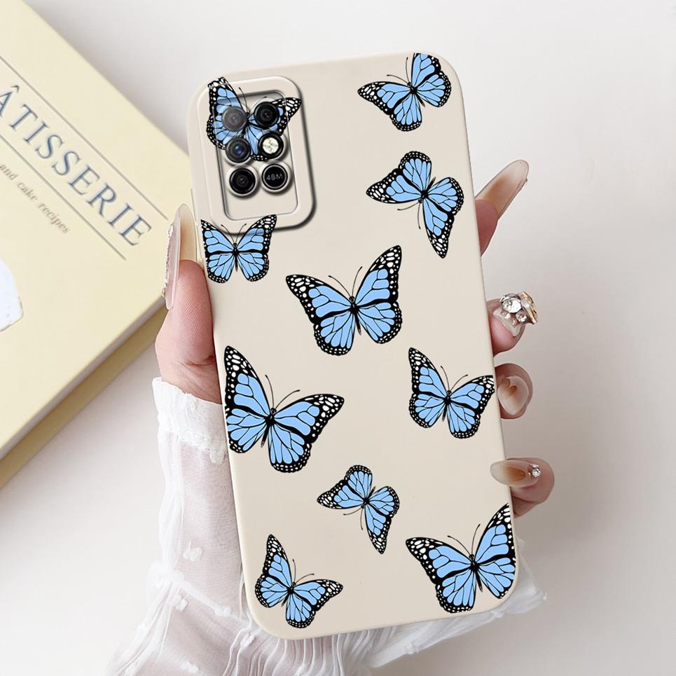 For Infinix Note 8i Note8 Back Cover On Infinix X6383 A692 Coque Funda Flower Butterfly Women Fashion Phone Case Liquid Silicone