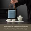 Portable Ceramic Travel Tea Set with Gradient Design
